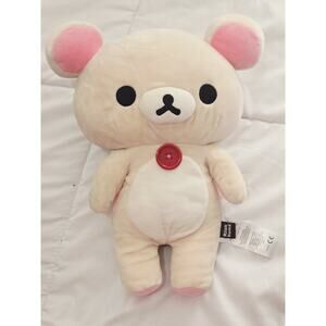 San-X Rilakkuma Korilakkuma Bear Plush Toy 12-14” Medium 2024 Red Button Retired